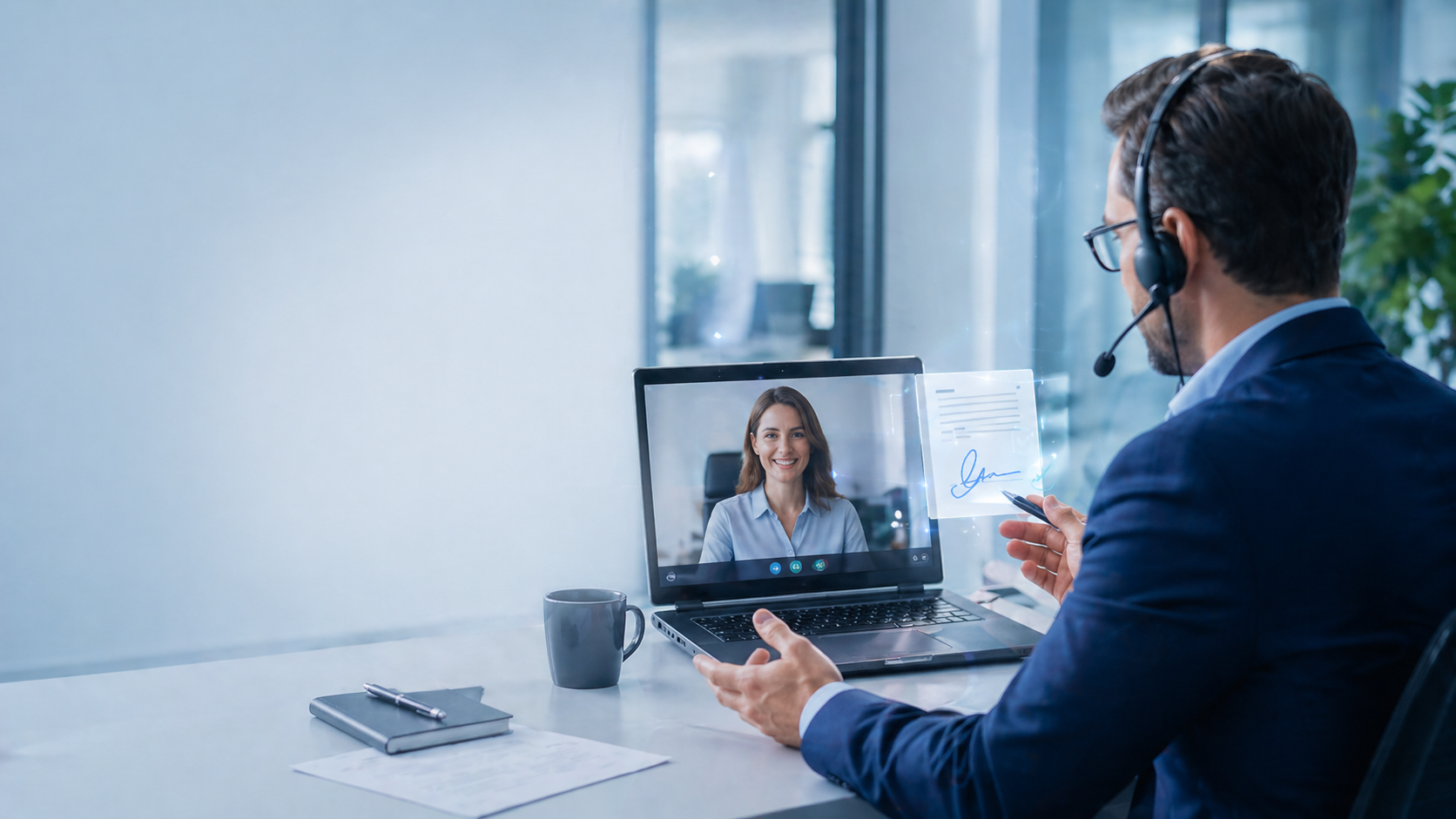 Atención y acompañamiento remoto durante un proceso de firma por videollamada